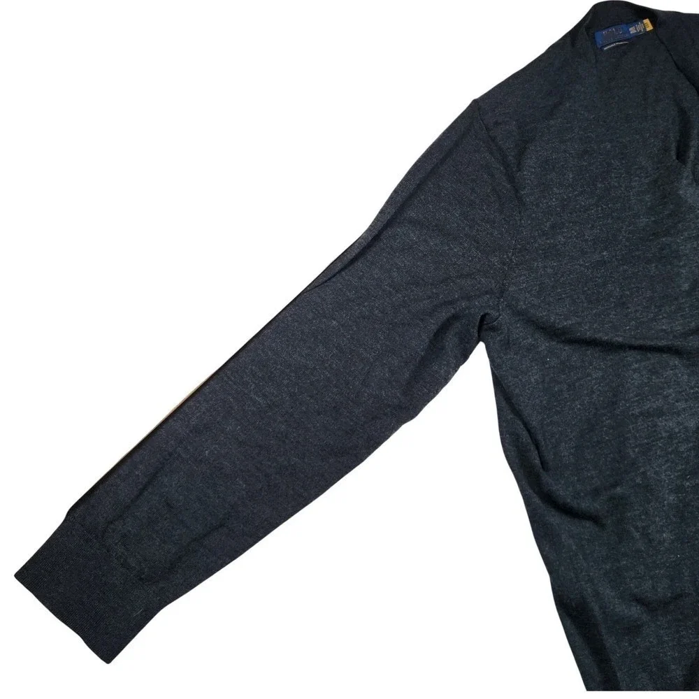 Polo Ralph Lauren‎ Merino Wool Cardigan Sweater 4XLT Big and Tall Dark Gray NWOT